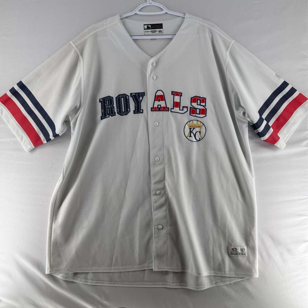 0883 2XL True Fan Royals Stars and Stripes Baseball Jersey Size 2XL